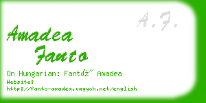 amadea fanto business card